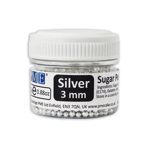 PME Sugar Pearl Silver 3mm- 25 g