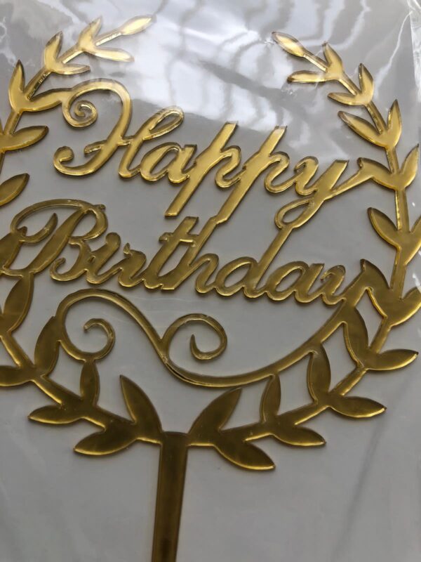 Happy Birthday Gold Acrylic