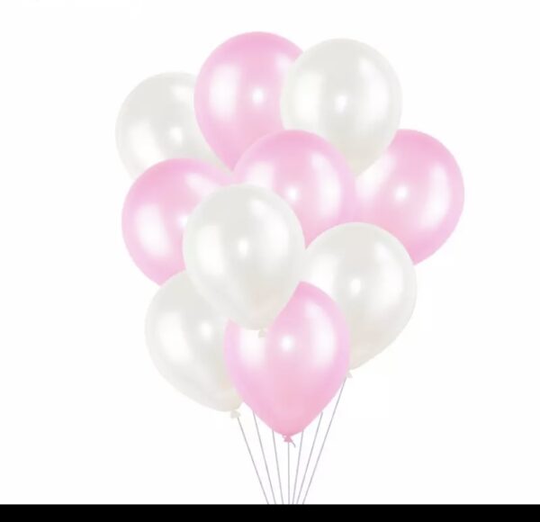 Pink and white Ballons