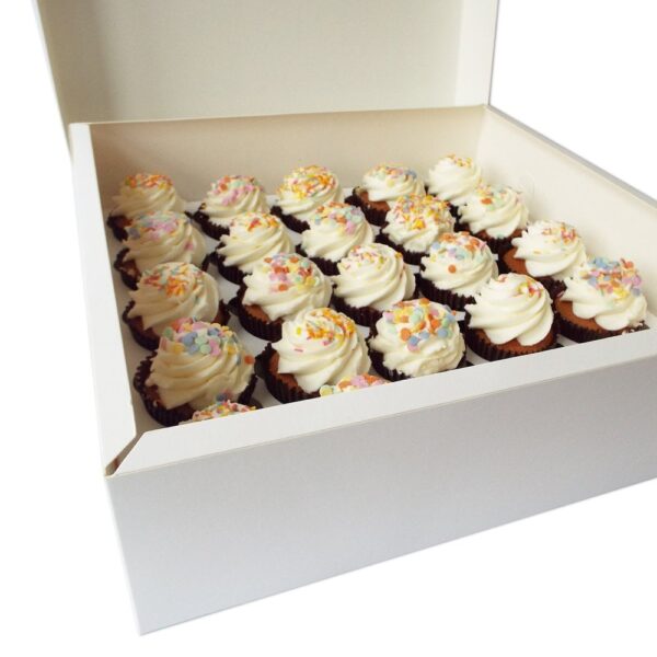 White Cupcake Box with 25 holders